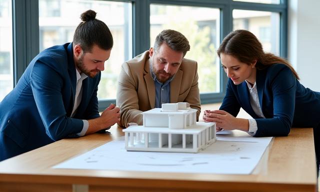 Architects collaborating in a modern studio environment